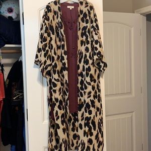 Leopard print kimono